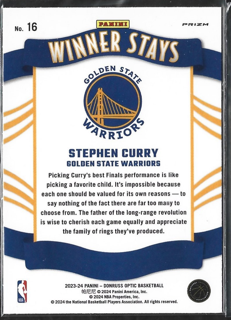 Stephen Curry Winner Stays Silver