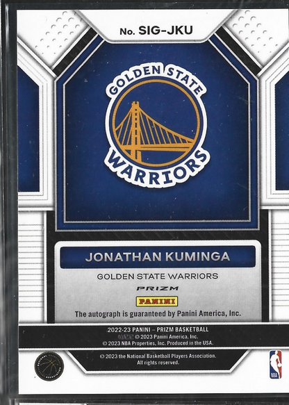 Jonathan Kuminga Prizm Signatures Silver Auto