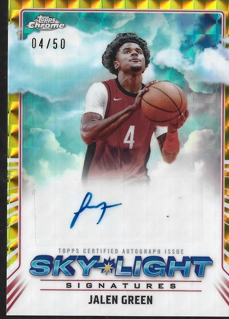 Jalen Green Topps Chrome Sky Light Signatures Gold /50