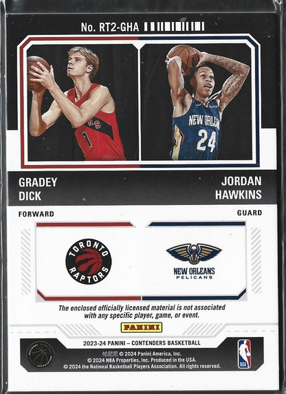 Gradey Dick & Jordan Hawkins Rookie Ticket Jersey