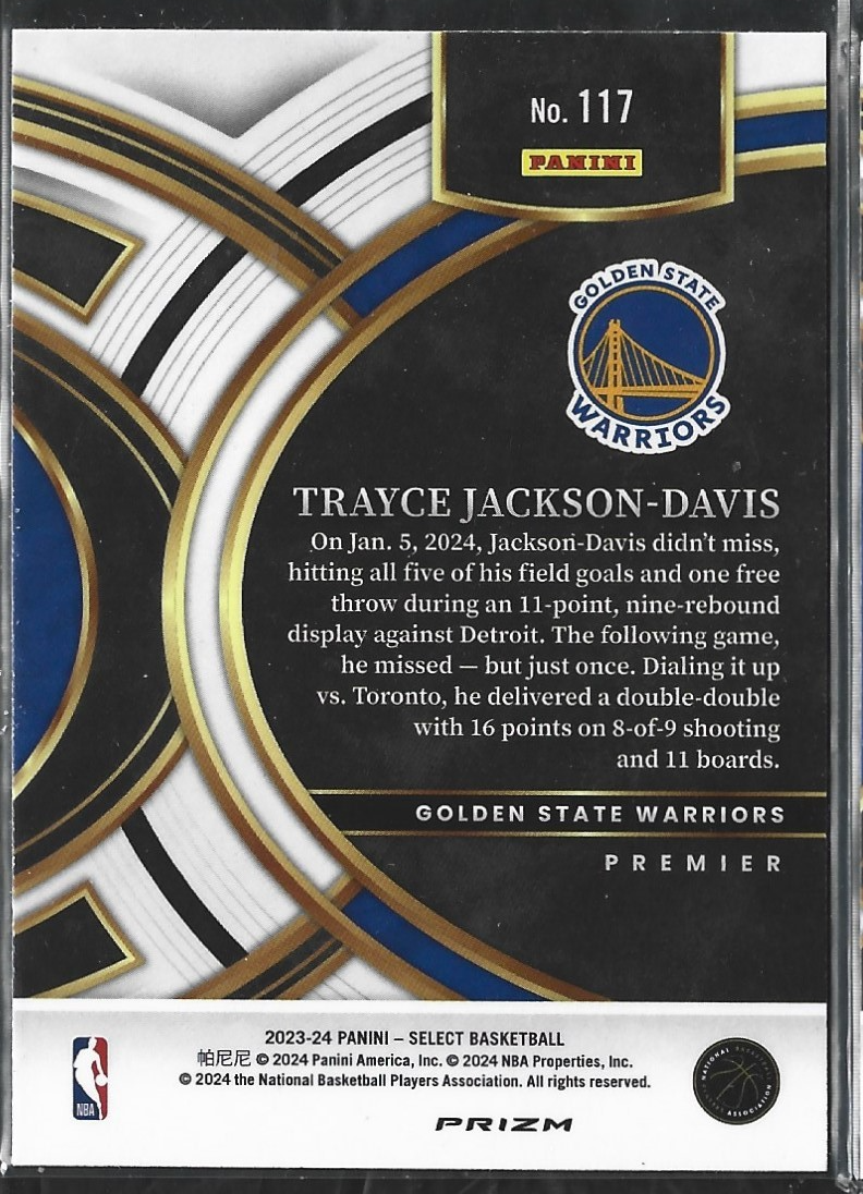 Trayce Jackson-Davis Premier Blue Cracked Ice