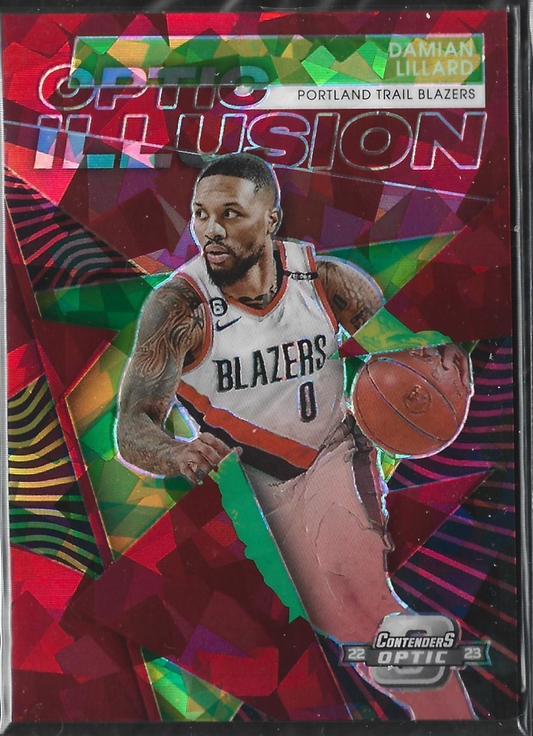 Damian Lillard Optic Illusions Red Cracked Ice