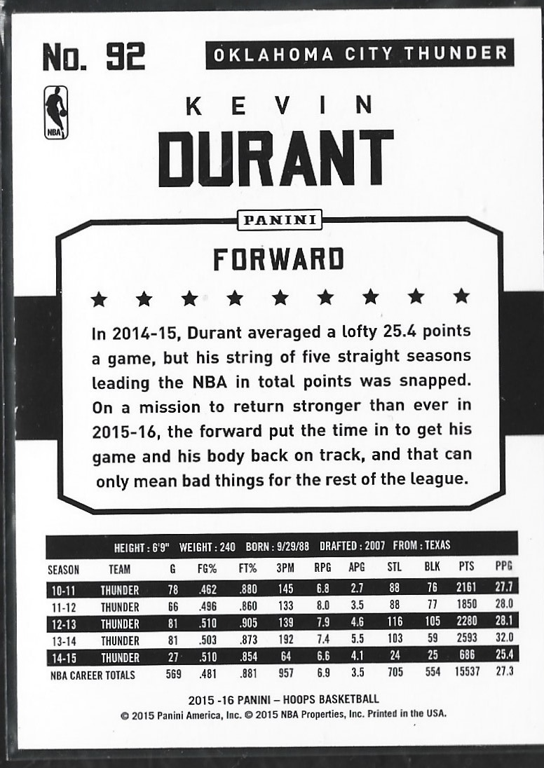 Kevin Durant Hoops Artist Proof /99