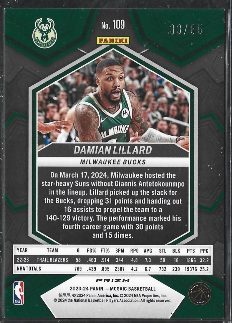 Damian Lillard Mosaic Blue Disco /85