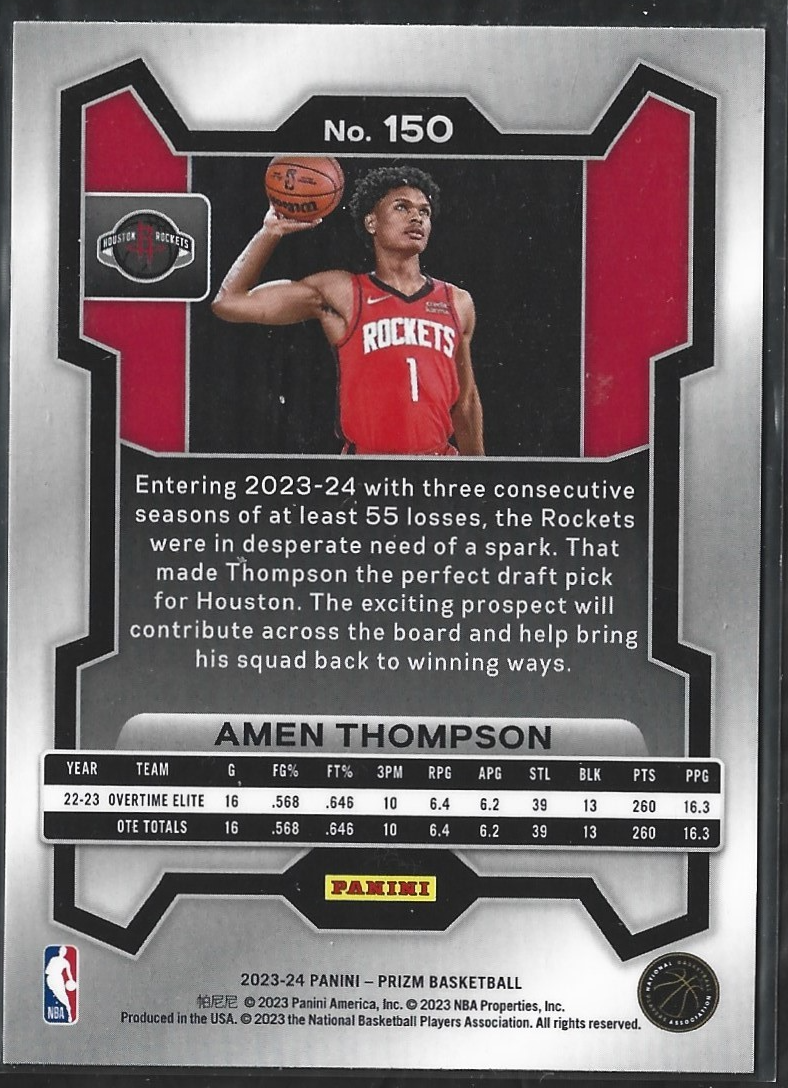 Amen Thompson Prizm Rookie