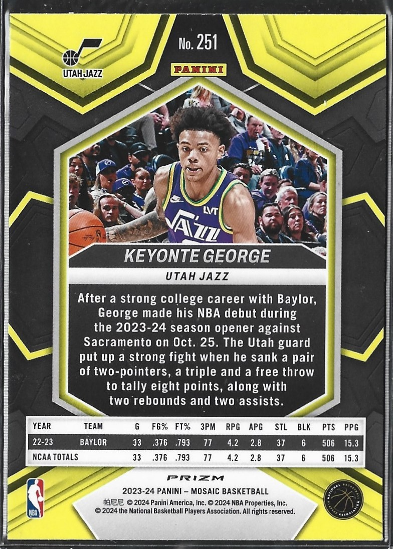 Keyonte George NBA Debut Mosaic