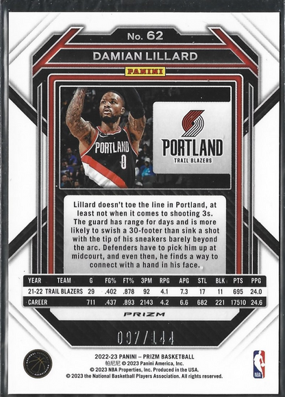 Damian Lillard Prizm Blue Sparkle /144