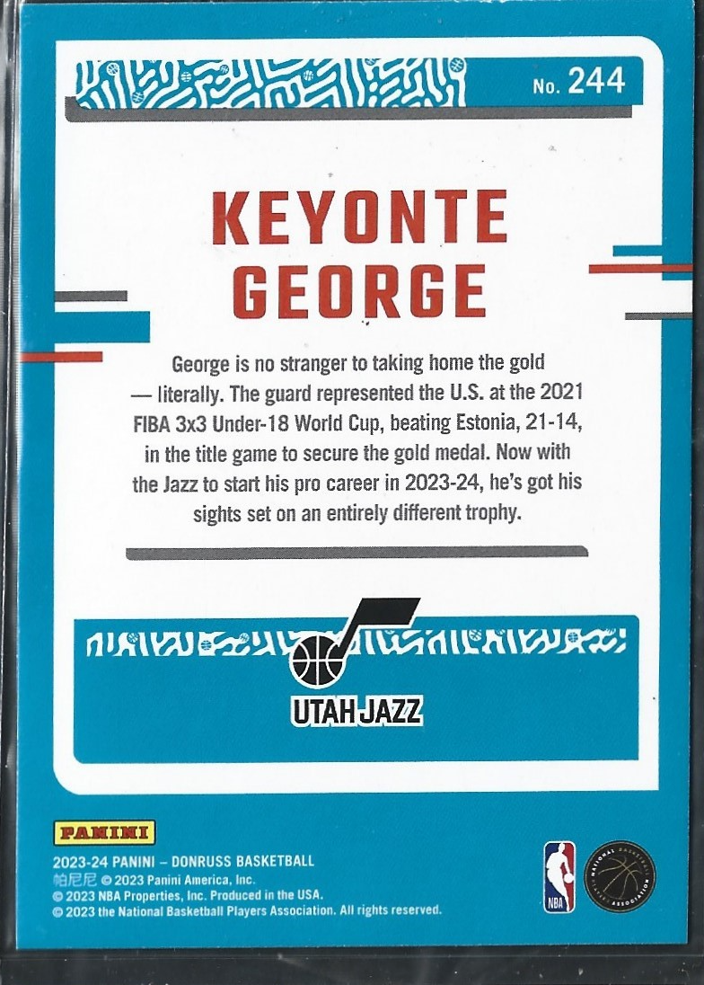 Keyonte George Donruss International Red