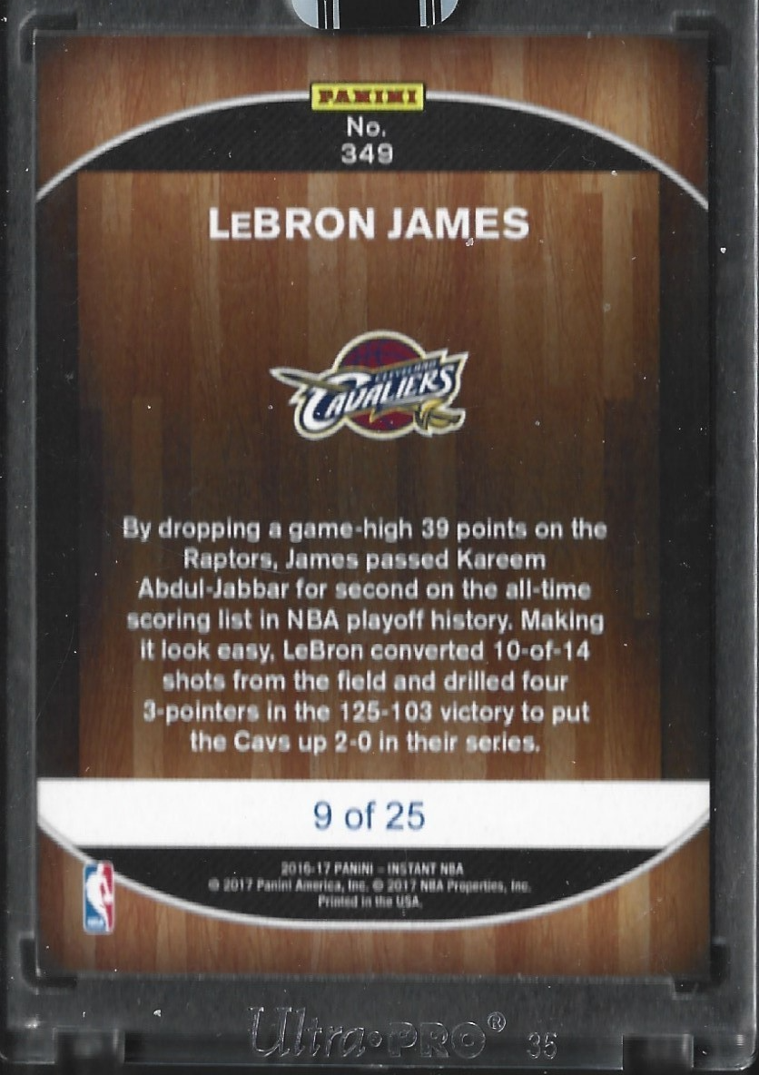 Lebron James Panini Instant Playoffs /25