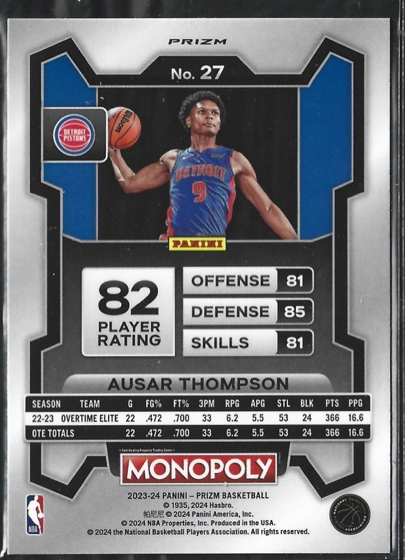 Ausar Thompson Prizm Draft Picks Red Cracked Ice