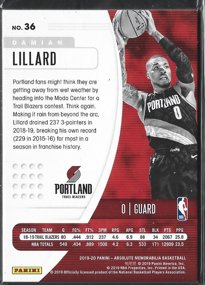 Damian Lillard Absolute Memorabilia /75