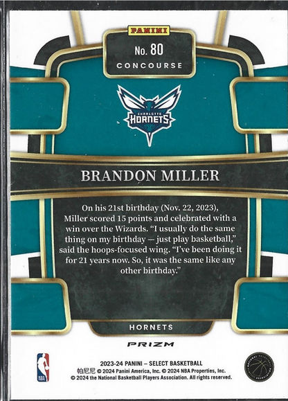 Brandon Miller Select Concourse Tricolor