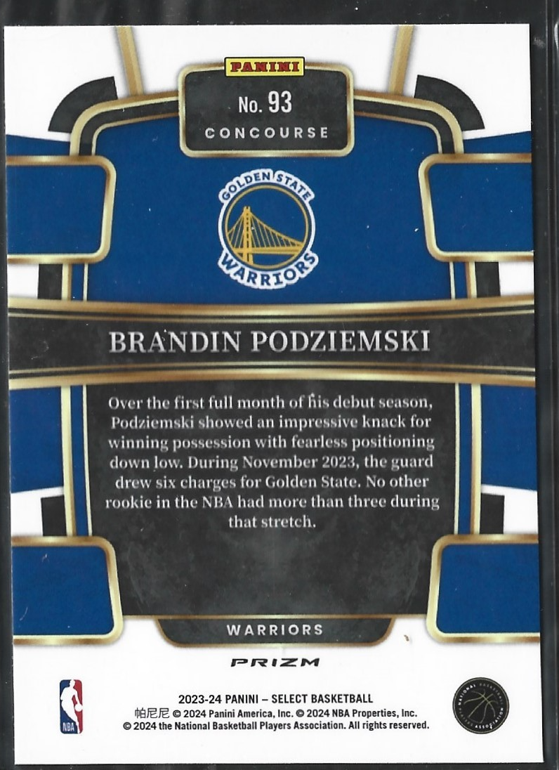 Brandin Podziemski Concourse Silver