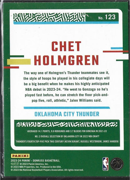 Chet Holmgren Donruss Red Laser /99