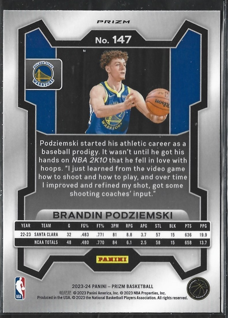 Brandin Podziemski Prizm Pink Cracked Ice