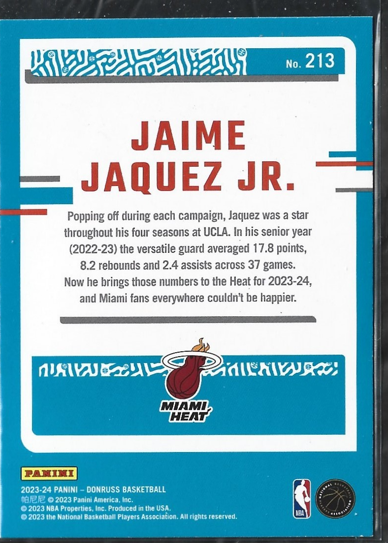 Jaime Jaquez Jr. Donruss Infinite