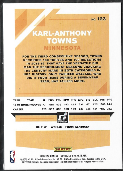 Karl-Anthony Towns Donruss Green Laser /99