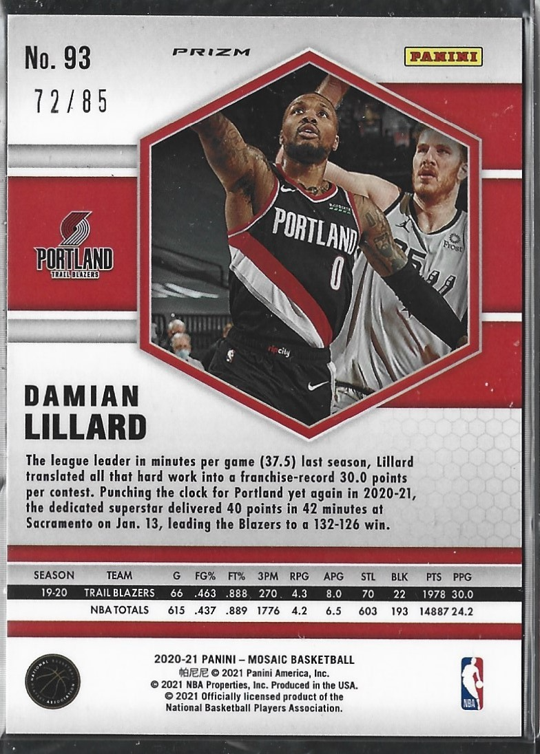 Damian Lillard Mosaic Fastbreak Disco Blue /85