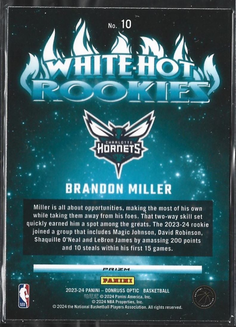 Brandon Miller White-hot Rookies Silver