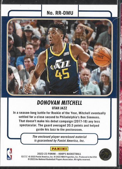 Donovan Mitchell Rookie Remembrance Game Used