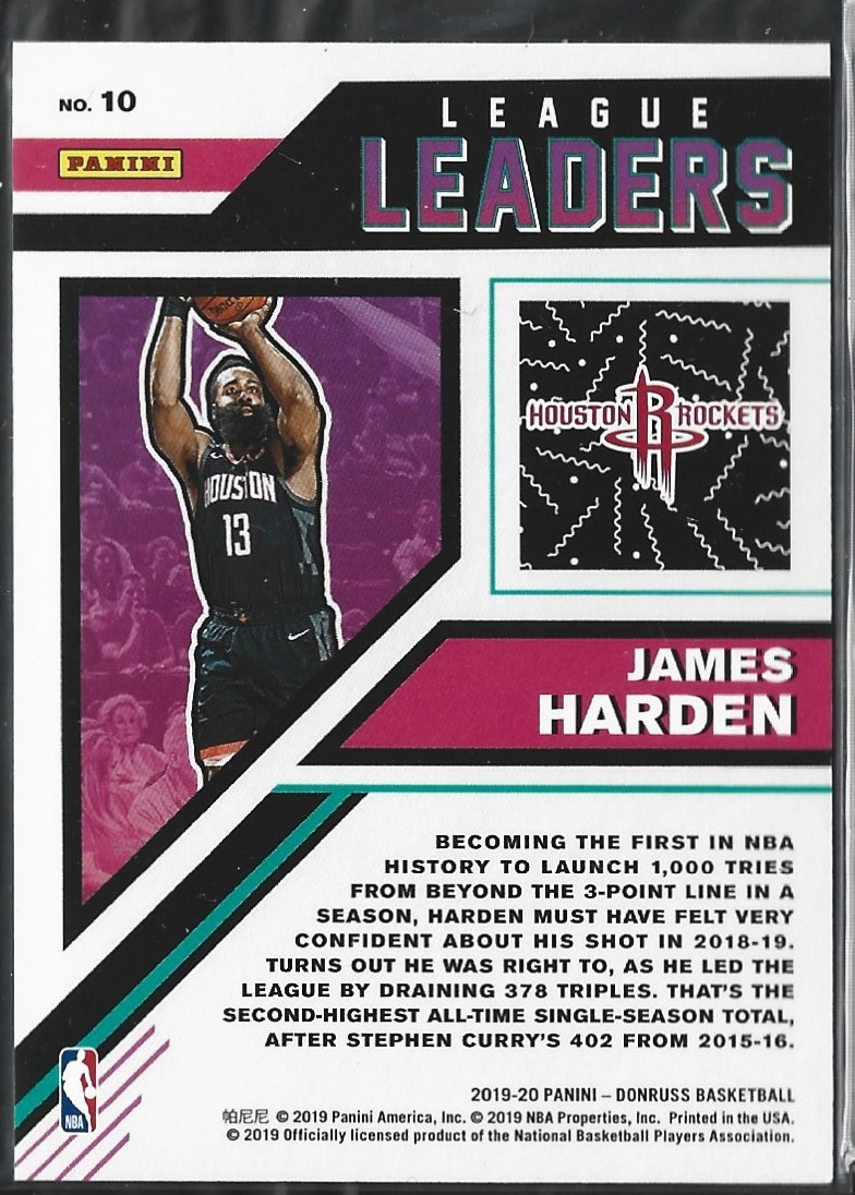 James Harden League Leaders Purple Laser /15