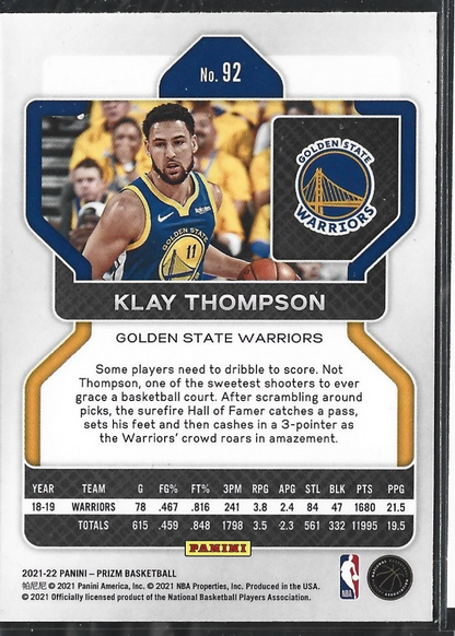 Klay Thompson Prizm 2021-22