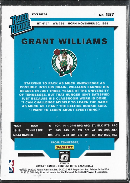 Grant Williams Optic RC Fastbreak Disco