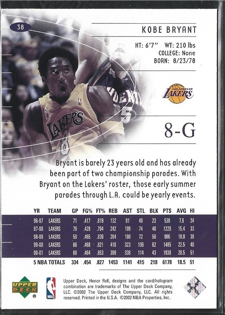 Kobe Bryant Honor Roll #38