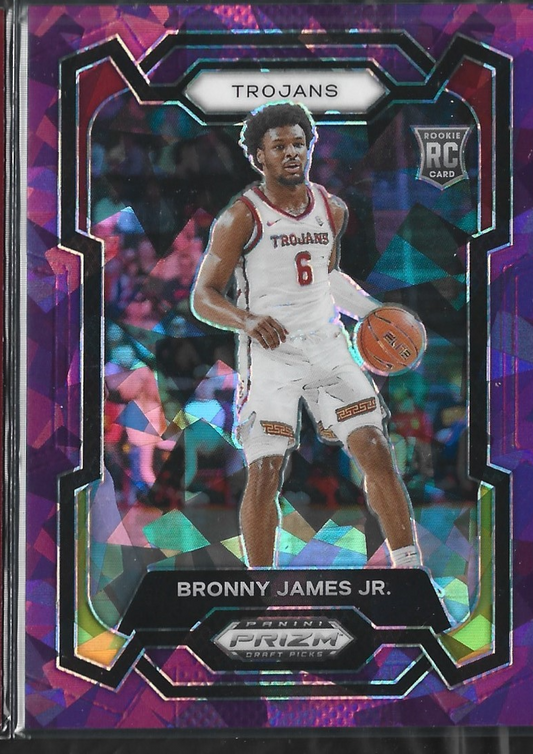 Bronny James Jr. Prizm Purple Cracked Ice /149