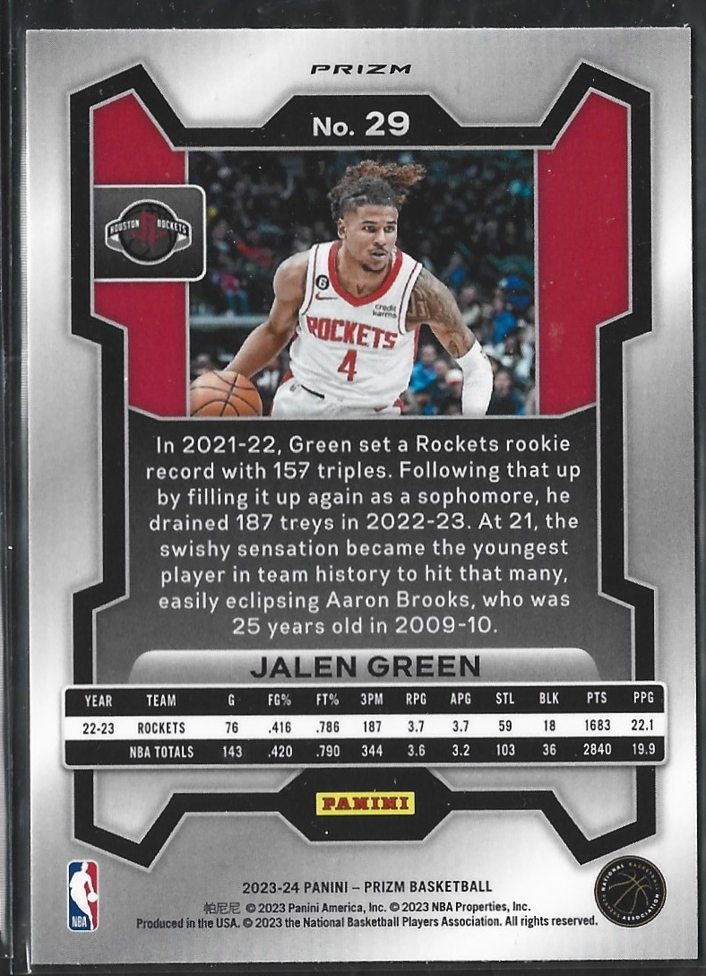 Jalen Green Prizm Red Cracked Ice