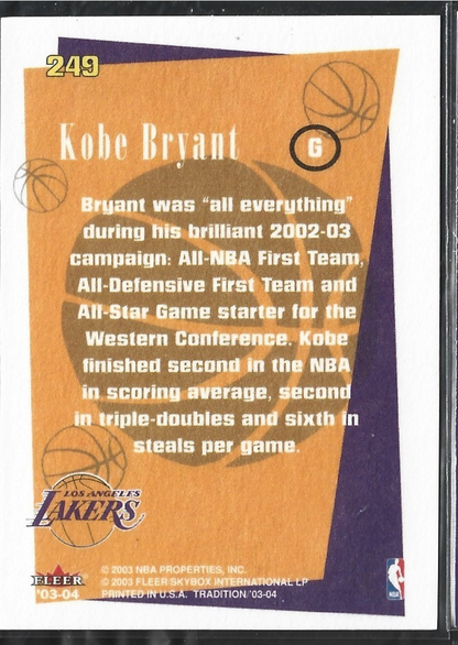 Kobe Bryant Fleer Tradition Banner Season