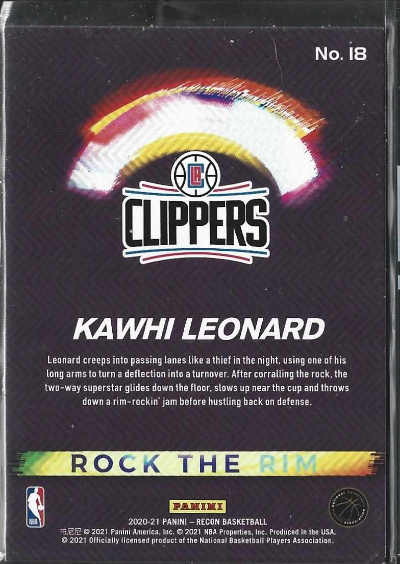 Kawhi Leonard Rock The Rim blue /99