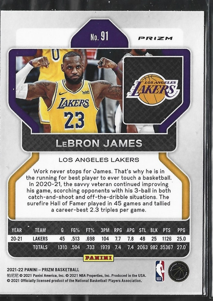 Lebron James Prizm Silver