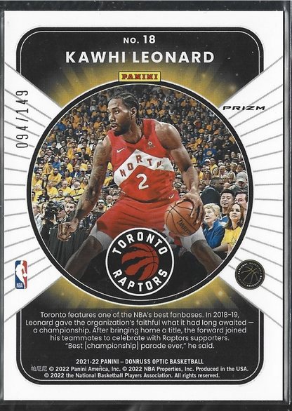 Kawhi Leonard Winner Stays Lime /149