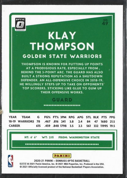 Klay Thompson Optic 2020-21