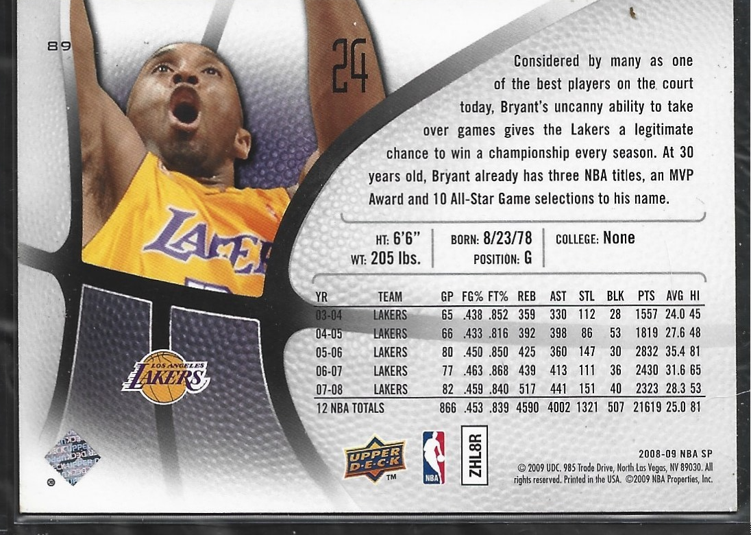 Kobe Bryant SP Red Foil