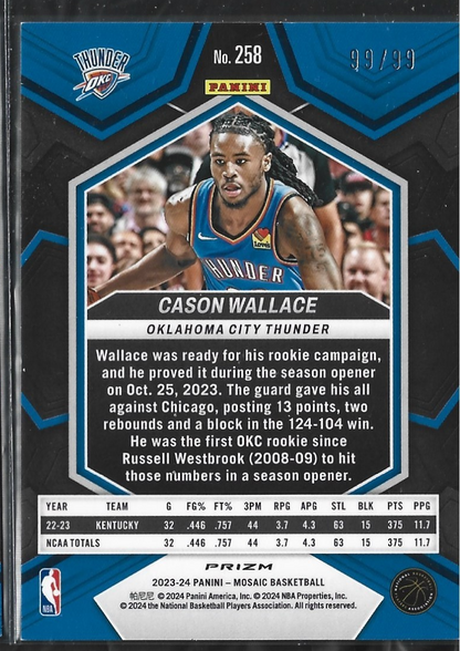 Cason Wallace NBA Debut Purple /99