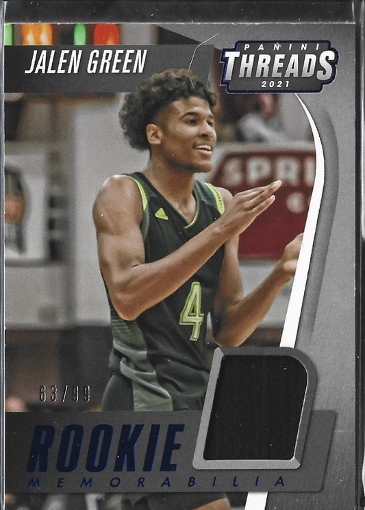 Jalen Green Rookie Memorabilia Threads Draft Picks Game Used Blue /99