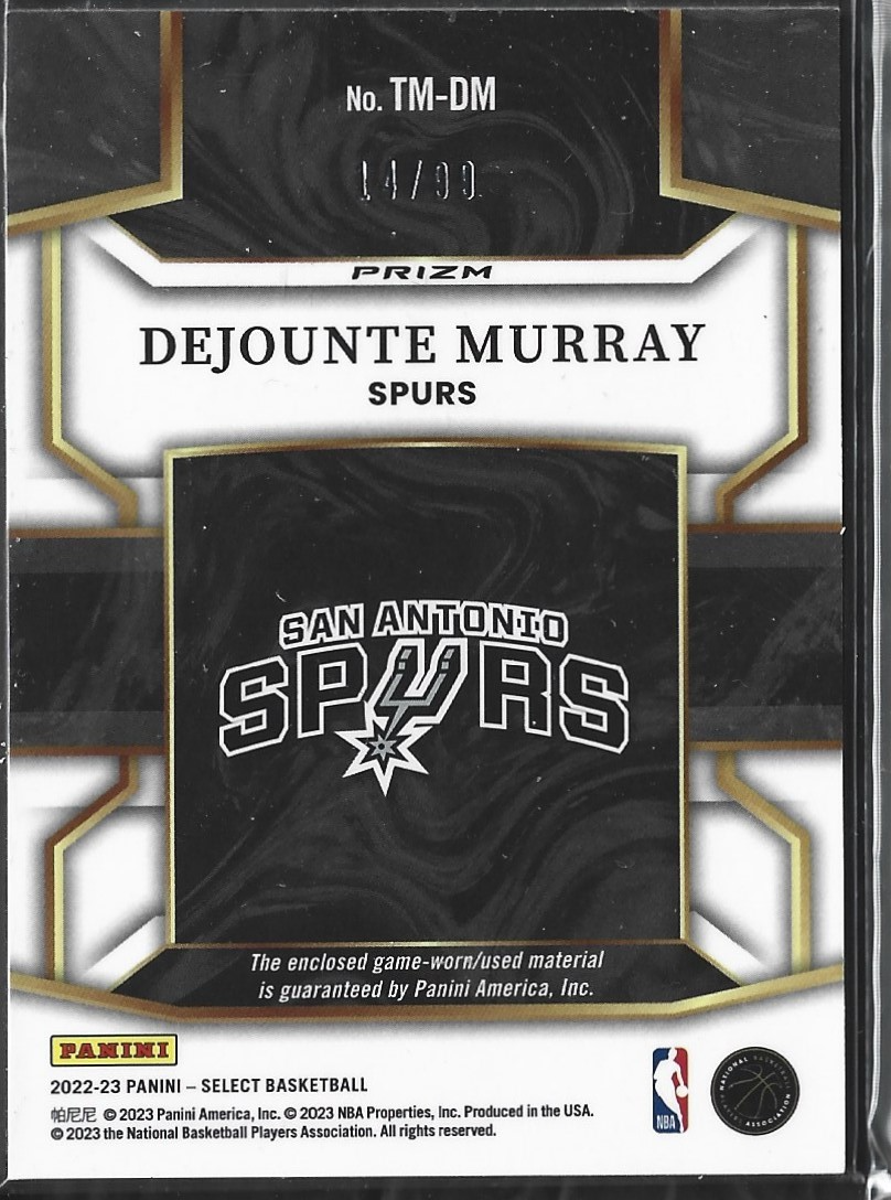 Dejounte Murray Select Throwback Game Used Purple /99