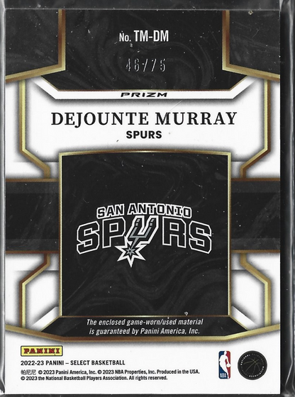 Dejounte Murray Select Throwback Game Used Blue /75