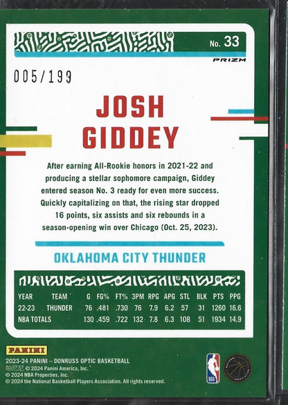 Josh Giddey Optic Orange /199