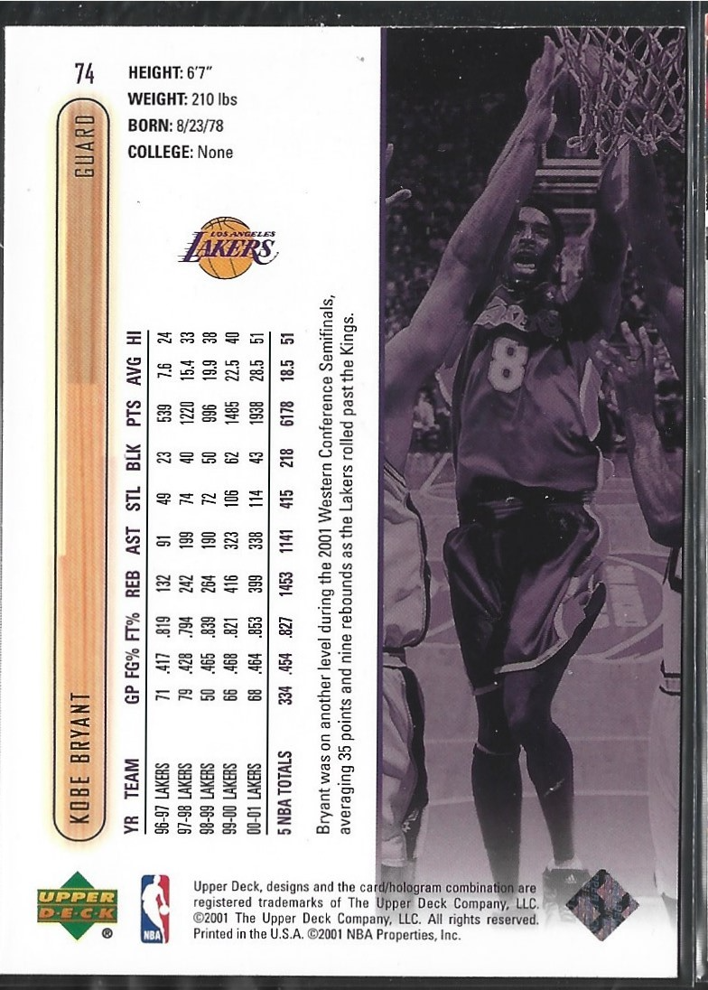 Kobe Bryant Upper Deck