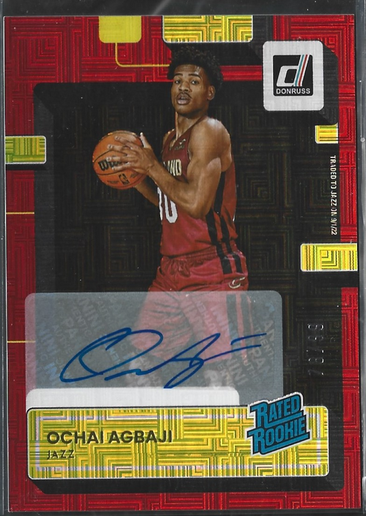 Ochai Agbaji Donruss Red Choice RC Auto /99