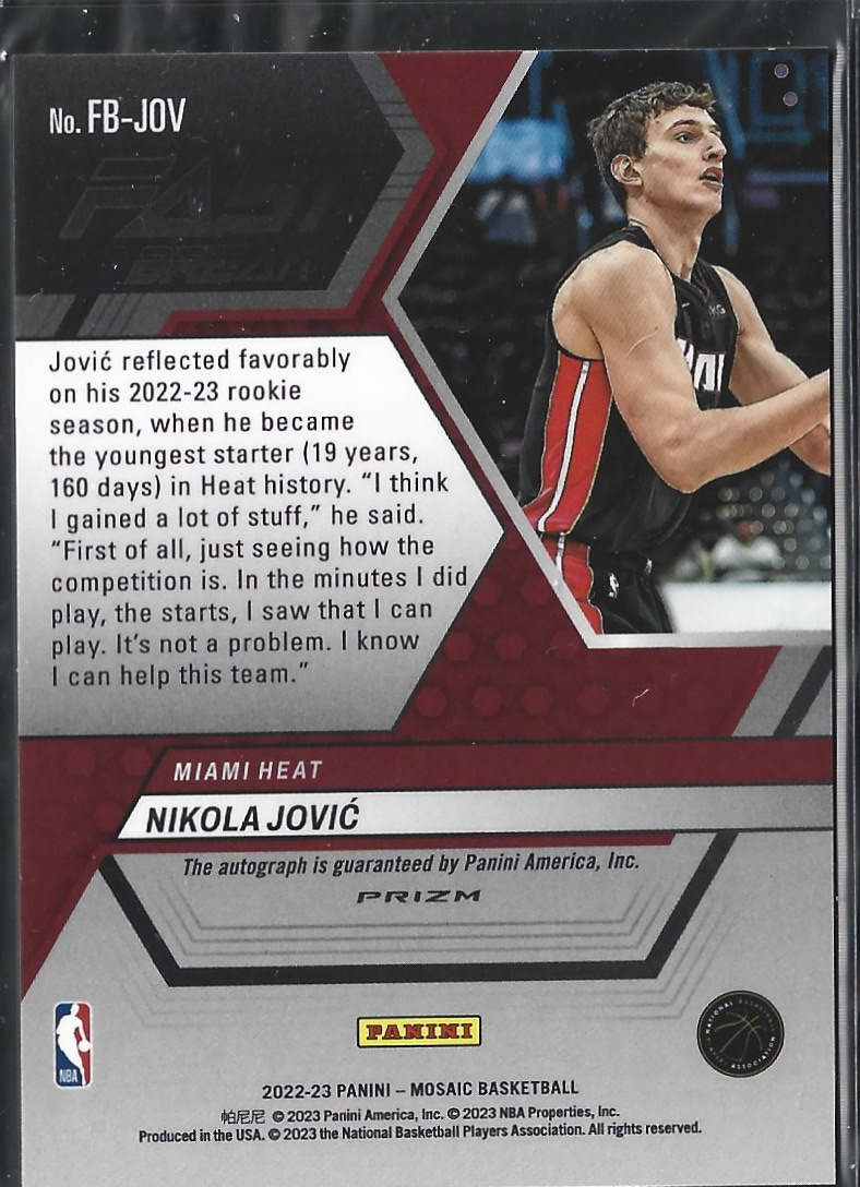 Nikola Jovic Mosaic Fast Break Auto