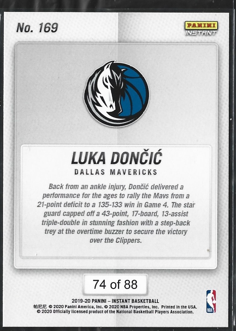 Luka Doncic Panini Instant Playoffs /88