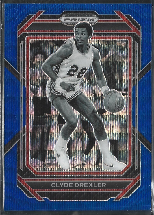 Clyde Drexler Prizm Draft Picks Blue Wave /249