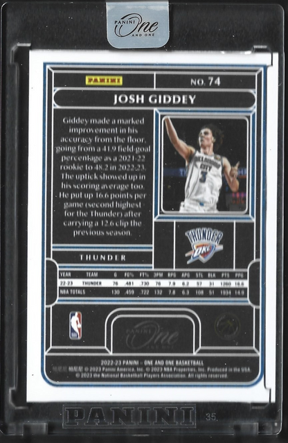 Josh Giddey Panini One and One /40