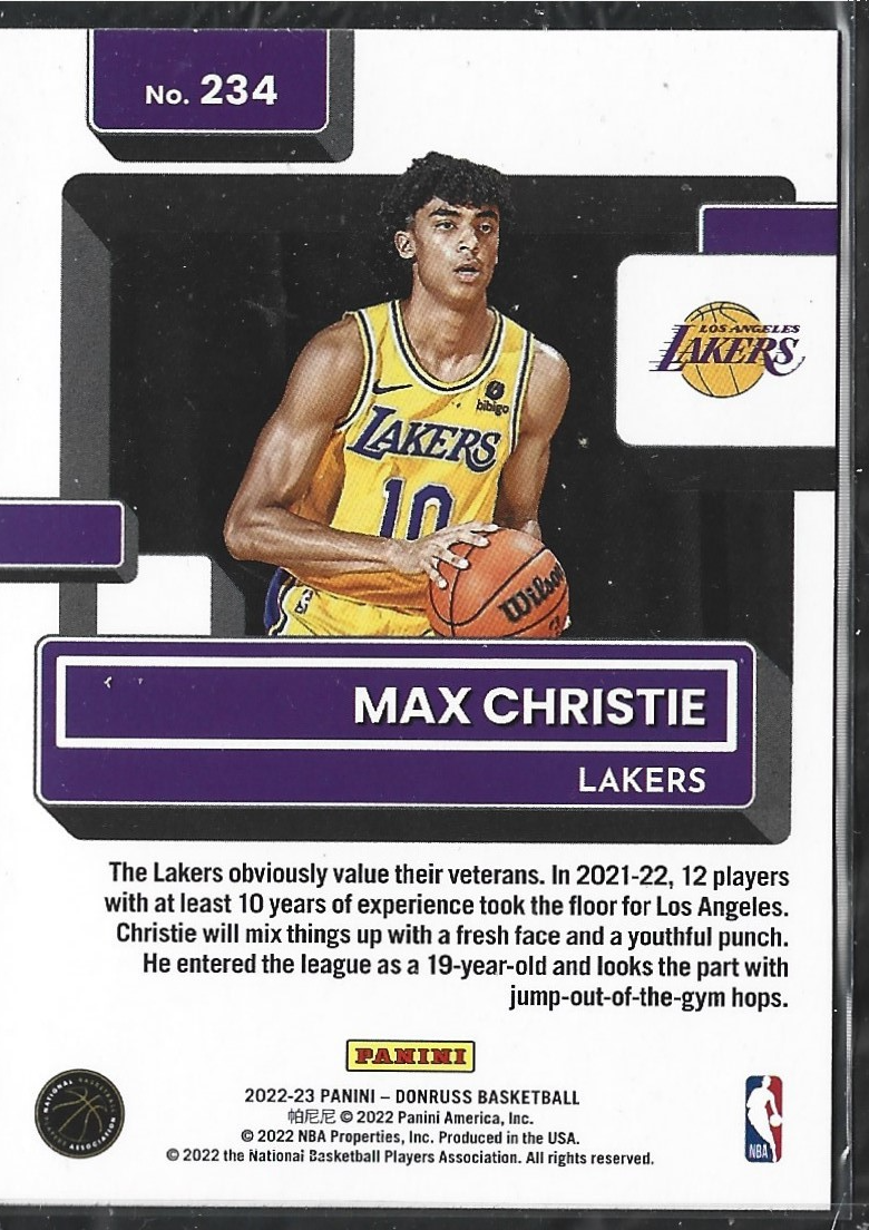 Max Christie Donruss Green Laser