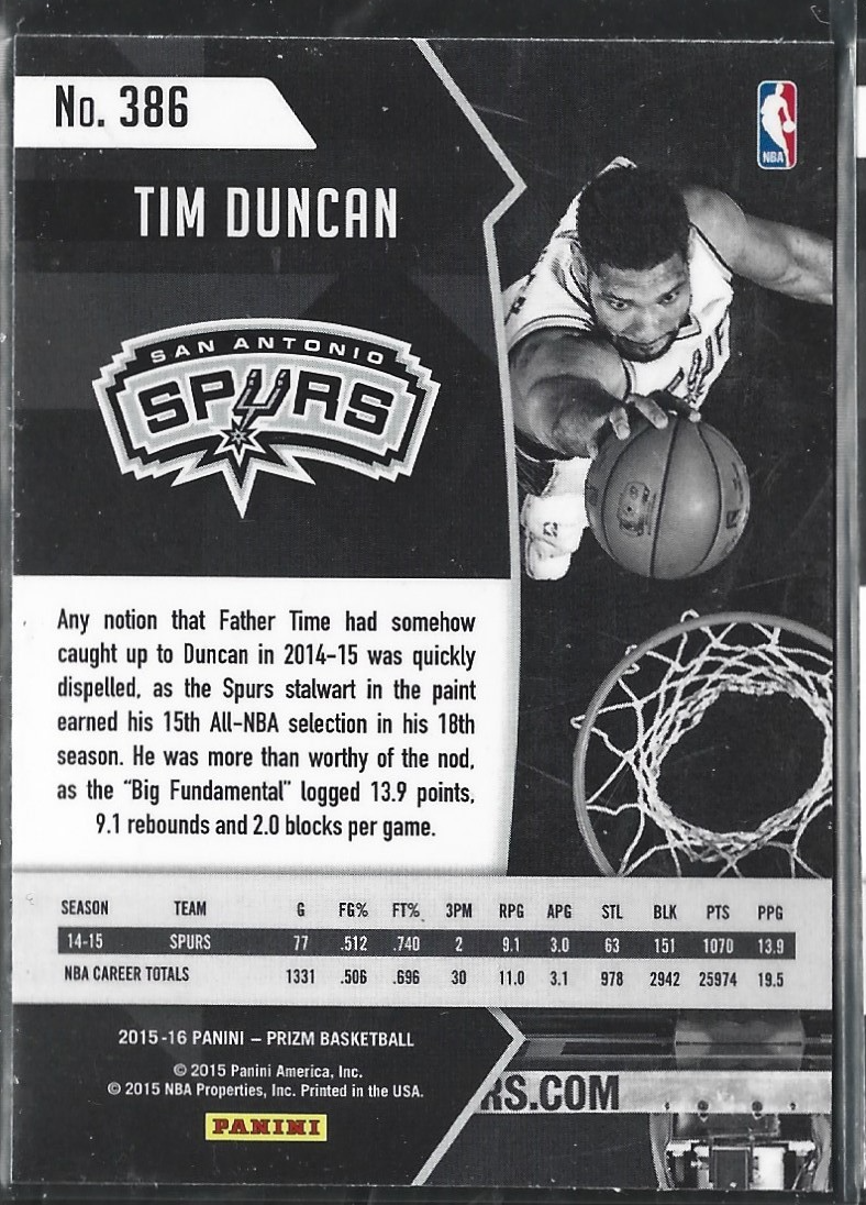 Tim Duncan 2014-15 All-NBA Third Team