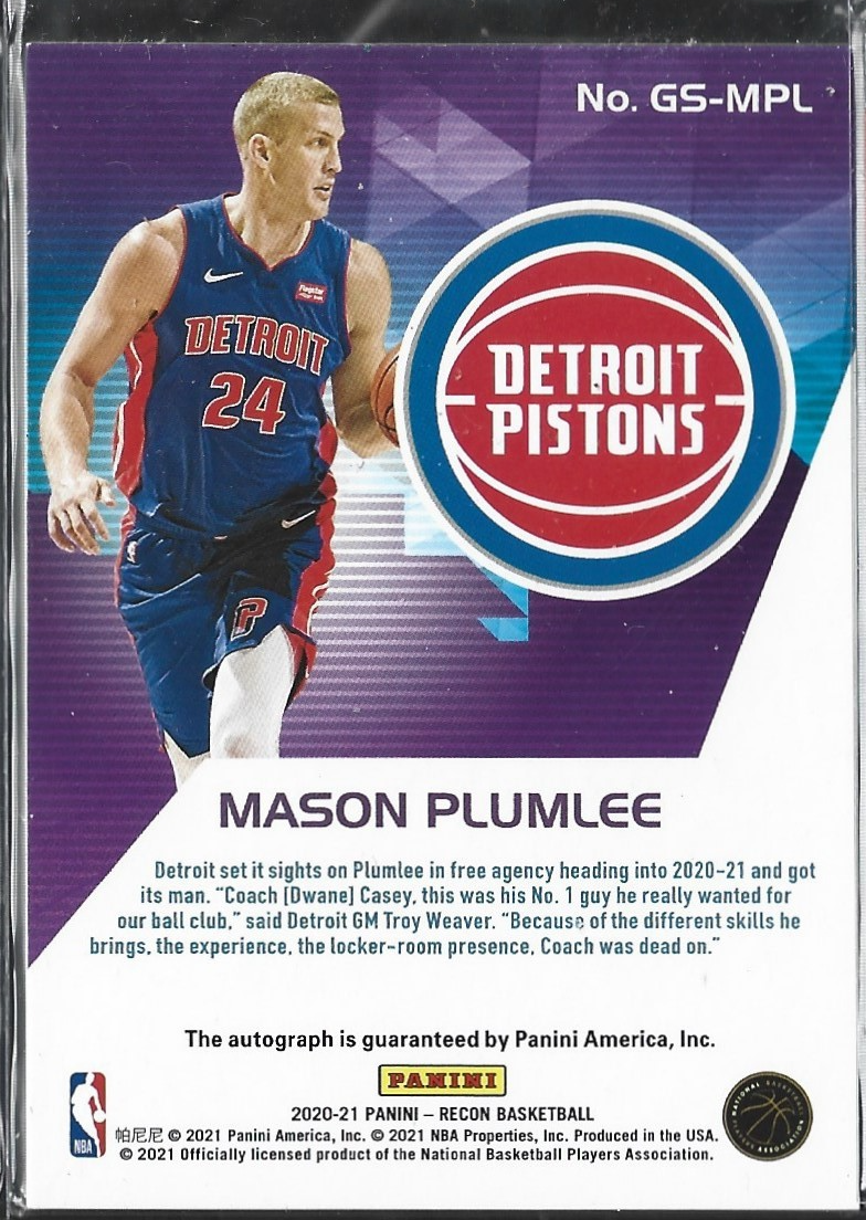 Mason Plumlee Glorified Signatures Auto